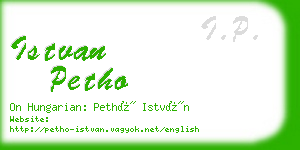 istvan petho business card
